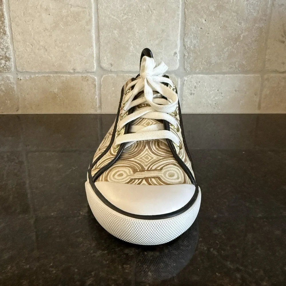 Women's Coach Barrett Laceup Canvas‎ Sneakers/Shoes Size 7.5 B Tan/brown